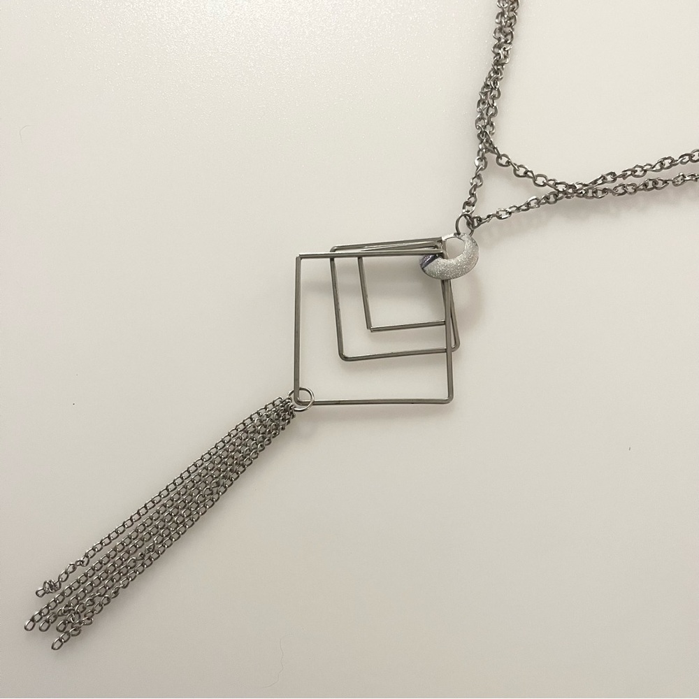 Geometric Tassel MCM Chain Necklace
